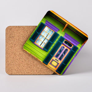 French Quarter Hardboard Coaster with Cork Back
