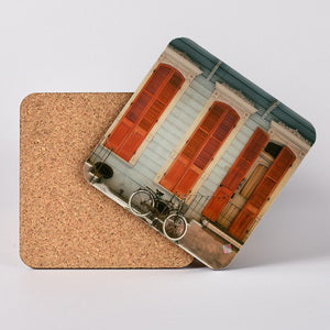 French Quarter Hardboard Coaster with Cork Back