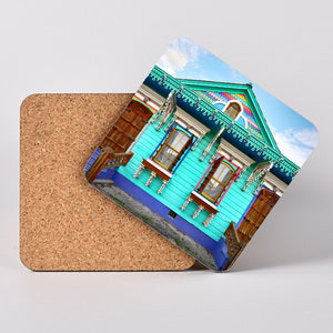 New Orleans Home. Hardboard Coaster with Cork Back
