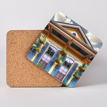 Load image into Gallery viewer, French Quarter Home. Hardboard Coaster with Cork Back