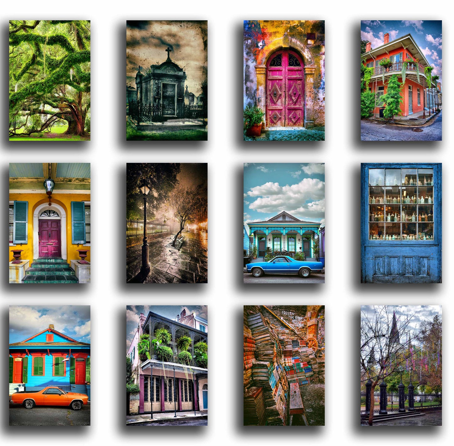 Set of 12 postcards, . 1 of each design. New Orleans