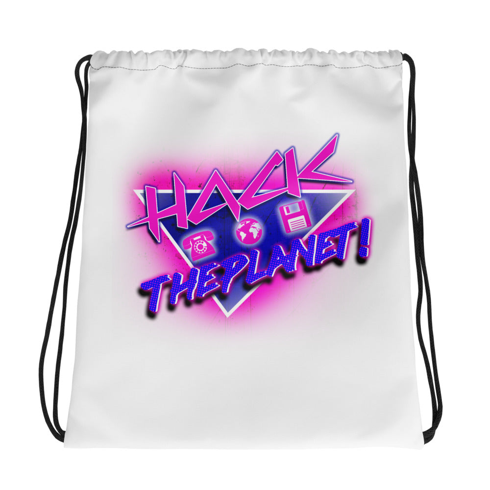 "Hack The Planet!" Drawstring bag