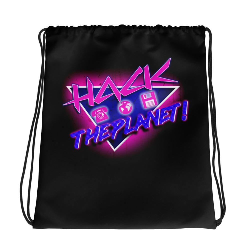"Hack The Planet!" Drawstring bag