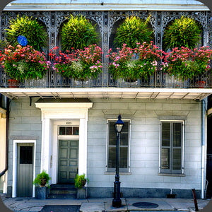 French Quarter. Hardboard Coaster with Cork Back