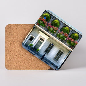 French Quarter. Hardboard Coaster with Cork Back