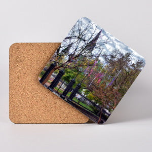 St. Ann Street in Jackson Square, New Orleans. Hardboard Coaster with Cork Back
