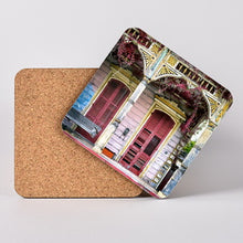 Load image into Gallery viewer, French Quarter. Hardboard Coaster with Cork Back