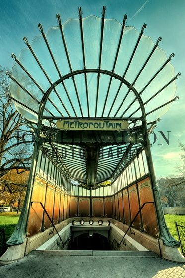 Iconic Art Nouveau Metro Entrance. Paris, France