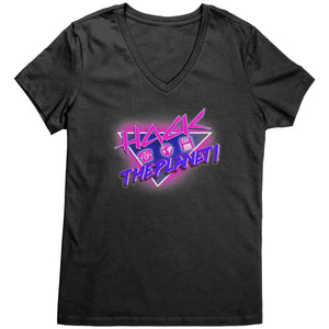 "Hack The Planet!" District Womens V-Neck