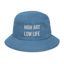 Load image into Gallery viewer, Denim bucket hat HIGH ART LOW LIFE